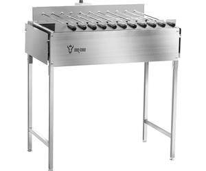 BBQ-Toro Barbecue à charbon en acier inoxydable avec support pour brochettes 11 brochettes et moteur
