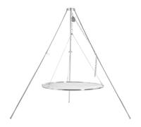 BBQ-Toro Barbecue à trépied avec grille | 119-184 cm | Barbecue pivotant | Cadre trépied en fer, support de barbecue avec grille | Barbecue suspendu (acier inoxydable, Ø 90 cm)