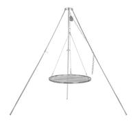 BBQ-Toro Barbecue à trépied avec grille | 119-184 cm | Trépied pour barbecue pivotant | Cadre en fer, support de barbecue avec grille | Barbecue suspendu (acier inoxydable, Ø 60 cm)