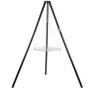 BBQ-Toro Barbecue à trois pieds avec grille de barbecue 165 cm pour brasero pivotant en fer - Pieds de support de barbecue suspendu - Cadre de barbecue à trois pieds avec chaîne
