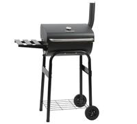 Barbecue au charbon de bois BBQ-Toro, équipé d'un thermomètre et d'une cheminée, dimensions : (L) 84 cm x (P) 47 cm x (H) 118 cm, chariot de barbecue