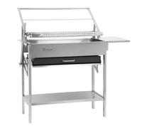 BBQ-Toro, grill rotatif à 360°, en acier inoxydable, dimensions : 110 x 60 x 110 cm, bac à charbon à hauteur réglable