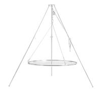 Barbecue-Toro : Grill rotatif à trois pieds avec une surface de cuisson de 100 cm de diamètre, grille en fer galvanisé, hauteur réglable de 119 à 184 cm