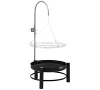 BBQ-Toro Barbecue pivotant avec brasero et grille - Diamètre 61 cm - Noir - Barbecue à charbon de bois, tonneau de barbecue et foyer avec manivelle pour jardin, terrasse, camping et extérieur