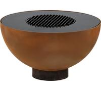 BBQ-Toro Bol de feu avec grill Ø 60 cm, aspect rouille, grill plaque de feu, foyer extérieur