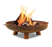 BBQ-Toro Brasero Ø 70 cm | Aspect Rouille | Foyer extérieur avec Trois Pieds et Deux poignées | Brasero de Jardin, Vasque à feu, Fire Pit, Coupe à feu, Foyer terrasse
