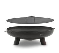 BBQ-Toro Bol de feu Ø 70 cm avec couvercle, noir, Outdoor Tripode Foyer pour le jardin