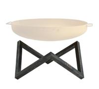 Support en acier carbone pour foyers de 60 cm de diamètre, de forme en V, avec un aspect vieilli et effet rouille, de la marque BBQ-Toro