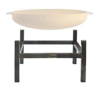 Support en acier au carbone pour foyers extérieurs, compatible avec les foyers de 80 cm de diamètre, de forme carrée, avec un aspect vieilli et effet rouille, de la marque BBQ-Toro