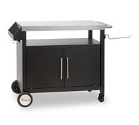 BBQ-Toro Chariot de barbecue 103,5 x 59 x 81 cm - Argenté/noir - Table de barbecue avec grande surface de travail - Table d'appoint pour barbecue d'extérieur - Chariot de barbecue d'extérieur