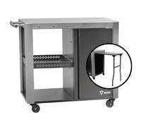 BBQ-Toro Chariot de gril 95 x 50 x 80 cm, Argent Table de gril avec grande surface de travail, gril Table de service