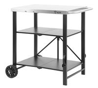 BBQ-Toro Chariot de barbecue pliable 60 x 80 x 82 cm - Argenté/noir - Chariot de service, table de barbecue pour barbecue à gaz - Table d'appoint en acier inoxydable - Table d'appoint pour l'extérieur