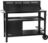 BBQ-Toro Chariot de gril 125 x 57 x 104 cm, noir, table de gril avec protection contre le vent, Outdoor Grill Trolley