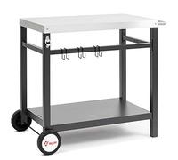 BBQ-Toro Chariot pour Barbecue 85 x 50 x 81 cm | Table d'appoint en métal avec Plan de Travail en Acier Inoxydable | Cuisine d'extérieur