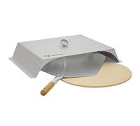BBQ-Toro - Four à pizza pour barbecue à gaz - Acier inoxydable - 56 x 39 cm - Accessoire à pizza avec thermomètre - Avec pierre et pelle à pizza