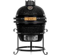 BBQ-Toro Gril Kamado au charbon de bois Ø 32 cm "HAIIRO" avec grille et thermomètre, Noir