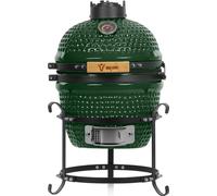 BBQ-Toro Gril Kamado au charbon de bois Ø 32 cm "HAIIRO" avec grille et thermomètre, vert