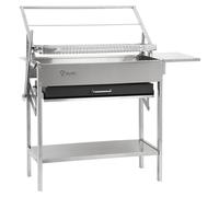 BBQ-Toro, grill rotatif à 360°, en acier inoxydable, dimensions : 110 x 60 x 110 cm, bac à charbon à hauteur réglable