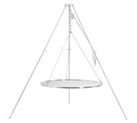 BBQ-Toro : Grill rotatif à trois pieds, diamètre 90 cm, grille en fer galvanisé, hauteur réglable de 119 à 184 cm