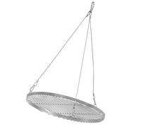 BBQ-Toro Grille de barbecue ronde en acier inoxydable - Ø 50 cm - Avec suspension en corde, grille de suspension pour barbecue pivotant, grille suspendue pour trépied, grille de barbecue, grille