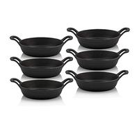 BBQ-Toro Set de poêles à servir en fonte, 6 pièces, Ø 20 cm, rond, poêle en fonte, poêle à frire
