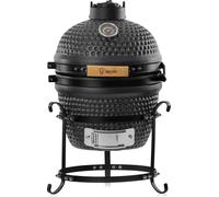 BBQ-Toro Kamado Grill charbon de bois Ø 32 cm "HAIIRO", gris mat, bubble frosted glaze