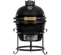 BBQ-Toro Gril Kamado au charbon de bois Ø 32 cm "HAIIRO" avec grille et thermomètre, Noir