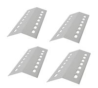 BBQ-Toro Lot de 4 cache-brûleurs en acier inoxydable pour barbecue à gaz - 41 x 14 cm - Argent - Tôle de flamme, diffuseur de flamme, couvercle de flamme pour barbecue à gaz, accessoires de barbecue à