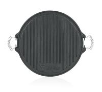 BBQ-Toro Plaque de grillage réversible en fonte | Ø 43 cm | avec poignées métalliques