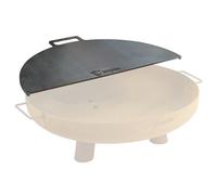 BBQ-Toro Plaque de cuisson en acier au carbone pour brasero de 70 cm de diamètre - Demi-ronde avec poignée - Gris - Accessoire de barbecue pour brasero, plaque à feu - Accessoires de brasero, tonneau