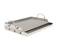 Plaque de cuisson en acier inoxydable BBQ-Toro | 51 x 32 cm | Plancha BBQ compatible avec les barbecues Weber
