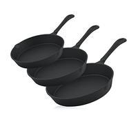 BBQ-Toro Poêle à frire et poêle à steak 3 pièces en fonte, Ø 16 cm, Ø 20 cm, Ø 26 cm