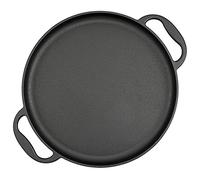 BBQ-TORO Poêle à servir en fonte | Ø 35 cm - ronde | déjà brûlé - preseasoned | Poêle à griller BBQ pour gril à gaz, gril à charbon de bois et bien plus encore | Plancha, poêle à frire