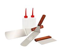 BBQ-Toro Set d'accessoires pour plancha en acier inoxydable (5 pièces) | Ensemble de barbecue avec spatule, bouteilles à gicler | Outils pour gril Teppanyaki