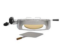 BBQ-TORO Set de bagues à Pizza avec Broche à Griller (Convient à la série Weber Q300 / Q3000) | Insert à Pizza et Broche à rôtir | Rôtissoire avec Moteur et élément à Pizza
