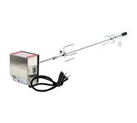 BBQ-TORO Set de Broche à Griller 120 cm | avec Moteur en Acier Inoxydable (220V - 240V) et 2 Pinces à Viande | Broche électrique rotative en métal chromé