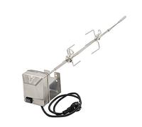 BBQ-Toro Set de broche en acier inoxydable | Pour barbecue Weber Genesis II séries 200 et 300 | inclus 2 fourches, moteur, support pour moteur, broche rotative