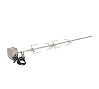 BBQ-Toro Set de broche en acier inoxydable | Pour barbecue Weber Genesis II séries 400 et 600 | Inclus 4 fourches, moteur, support pour moteur, broche rotative
