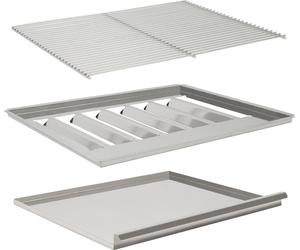BBQ-Toro Set de grilles, 60 x 48 cm, avec plaque à flammes et bac à graisse, pour rôtissoire gastro (64 x 52 cm)