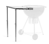 BBQ-TORO Table latérale en Acier Inoxydable pour Bouilloire Grill Ø 57 cm | 55 x 51 x 47-74 cm | Table d'appoint réglable en Hauteur avec 4 Crochets pour Les Couverts de Barbecue
