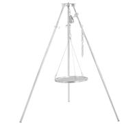 Barbecue-Toro : Grill rotatif à trois pieds avec une grille de 50 cm de diamètre, en fer galvanisé, et réglable en hauteur de 119 à 184 cm