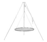 Barbecue-Toro : Grill rotatif à trois pieds, diamètre 80 cm, grille en fer galvanisé, hauteur réglable de 119 à 184 cm