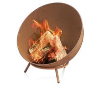BBQ-Toro Vasque à feu Ø 60 cm | Aspect Rouille | Foyer inclinable avec Support tripode | Boule de feu 2 en 1, Brasero pour BBQ, tonneau à feu pour Jardin, Camping et terrasse, Foyer extérieur