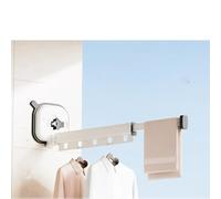 BBTISG éTendoir à Linge Mural RéTractable, sans Perforation Ventouse Pliable Séchoir à Linge pour Balcon, Buanderie, Salle De Bain, Terrasse (2 Plis, Blanc)