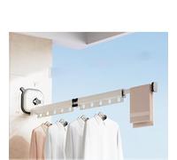 BBTISG éTendoir à Linge Mural RéTractable, sans Perforation Ventouse Pliable Séchoir à Linge pour Balcon, Buanderie, Salle De Bain, Terrasse (3 Plis, Blanc)