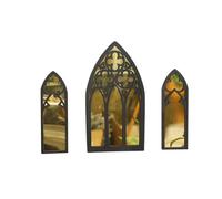 BBTISG Lot de 3 miroirs vintage effrayants de style gothique - Décoration murale pour chambre à coucher, salle de bain, salon