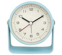 BBTISG Reveil Cloche Classique, Réveil de Bureau Silencieux en Métal sans Tic-Tac pour Chambre à Coucher, Salon, Bureau (Bleu Clair)