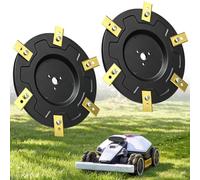 BBTO - 2 disques de coupe et 12 lames compatibles avec les tondeuses Mammotion LUBA 1 AWD et LUBA 2 AWD (jusqu'à l'année-modèle 2024), accessoires pour tondeuse, avec 12 vis de fixation, excellente