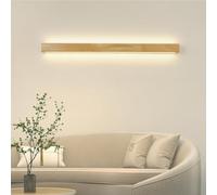 BBWO Applique Murale LED D'intérieur Applique Murale En Bois Lampe De Chevet Rétro Applique Murale Allongée Style Wabi-sabi Japonais Idéale Pour Salon Couloir Escalier (lumière Chaude)(80cm)