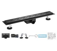 Bc-elec - 06-90-B Caniveau de douche 90cm en inox black matt, sterfput de douche, hauteur ajustable 98-142mm